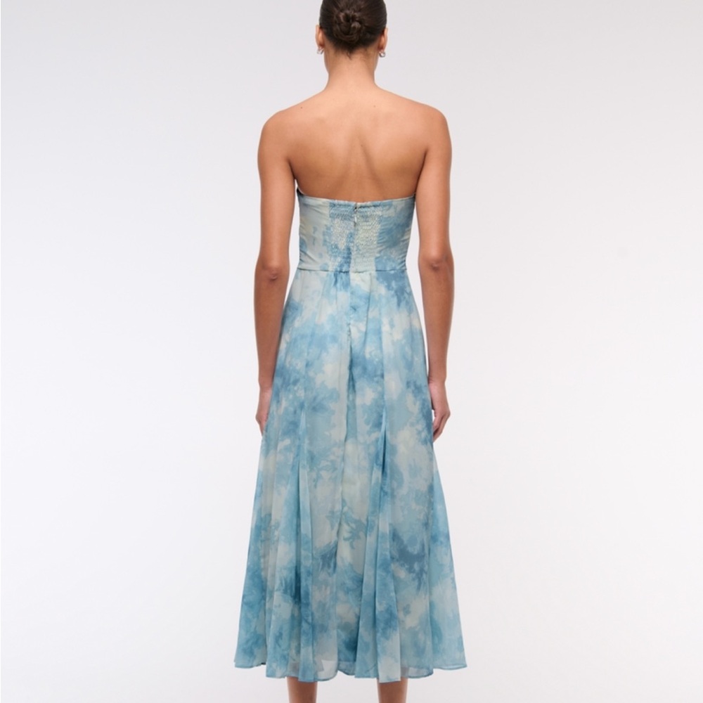 Abercrombie & Fitch Camille strapless godet midi dress - Picture 4 of 5